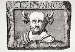 The Celtic God Cernunnos, After a French-Roman Sculpture Discovered in the Foundations of Notre Dame Cathedral, Paris, from 